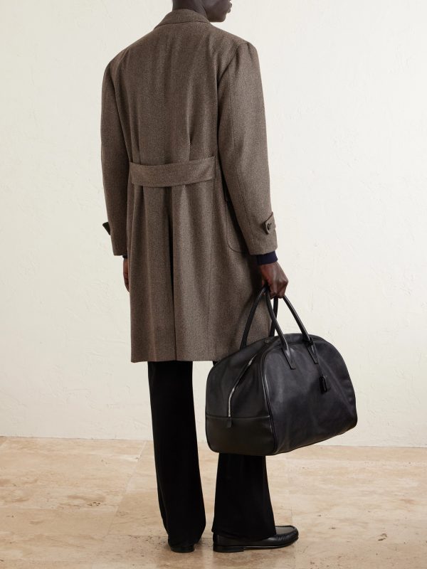 Double-Breasted Wool-Twill Overcoat - BK