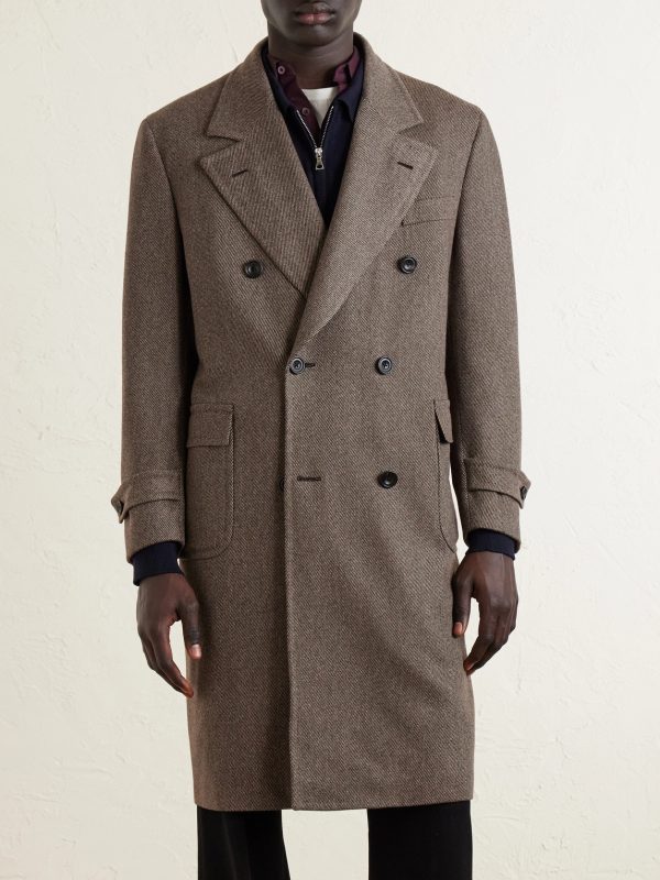 Double-Breasted Wool-Twill Overcoat - FR