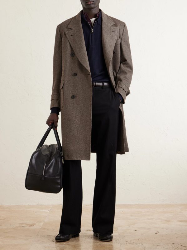 Double-Breasted Wool-Twill Overcoat - OU