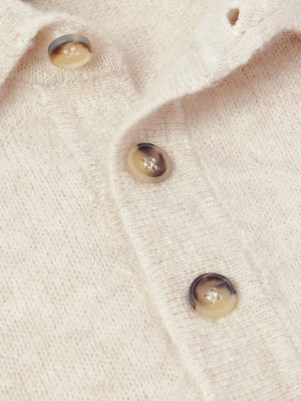 Brushed Cashmere-Blend Polo Shirt - CU
