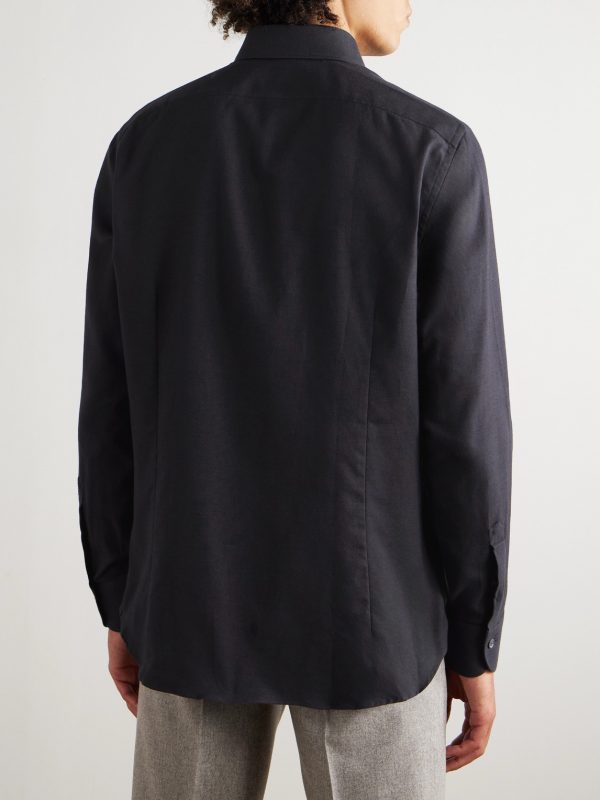 Slim-Fit Cotton-Twill Shirt - BK Slim-Fit Cotton-Twill Shirt - BK