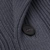 Shawl-Collar Ribbed Wool Cardigan - CU Shawl-Collar Ribbed Wool Cardigan - CU
