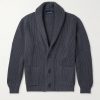 Shawl-Collar Ribbed Wool Cardigan Shawl-Collar Ribbed Wool Cardigan