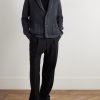 Shawl-Collar Ribbed Wool Cardigan - OU Shawl-Collar Ribbed Wool Cardigan - OU