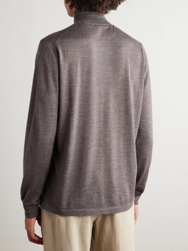 Cashmere and Silk-Blend Rollneck Sweater - BK Cashmere and Silk-Blend Rollneck Sweater - BK