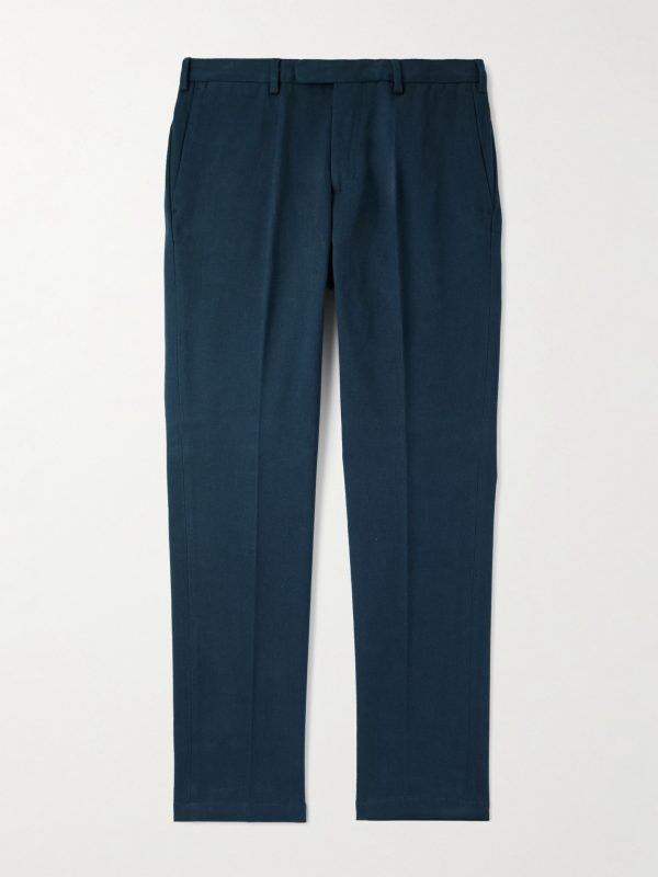 Straight-Leg Cotton-Twill Trousers