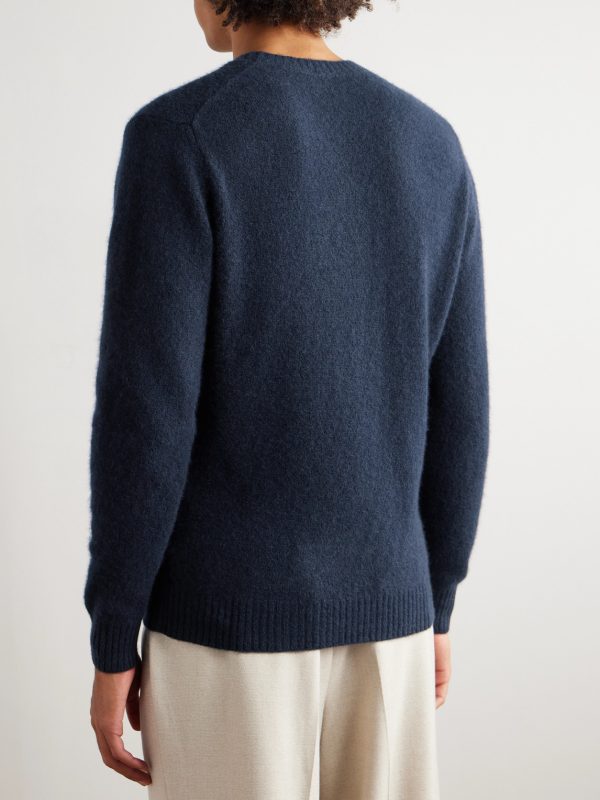 Brushed Cashmere-Blend Sweater - BK Brushed Cashmere-Blend Sweater - BK