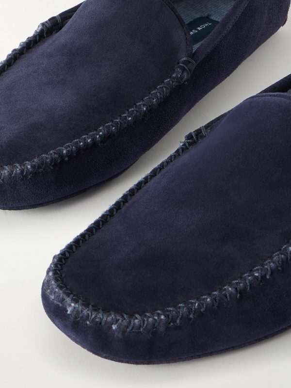 Cashmere-Lined Suede Slippers - CU
