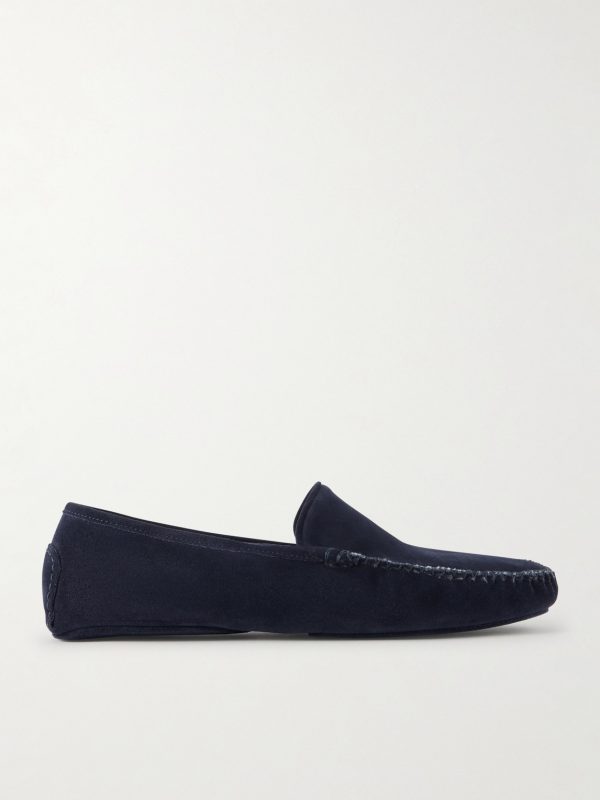 Cashmere-Lined Suede Slippers