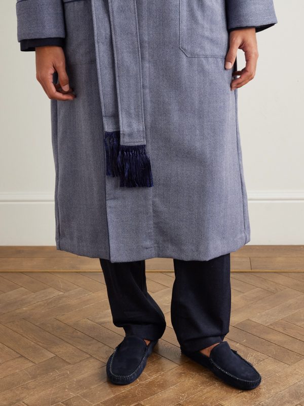 Cashmere-Lined Suede Slippers - OU