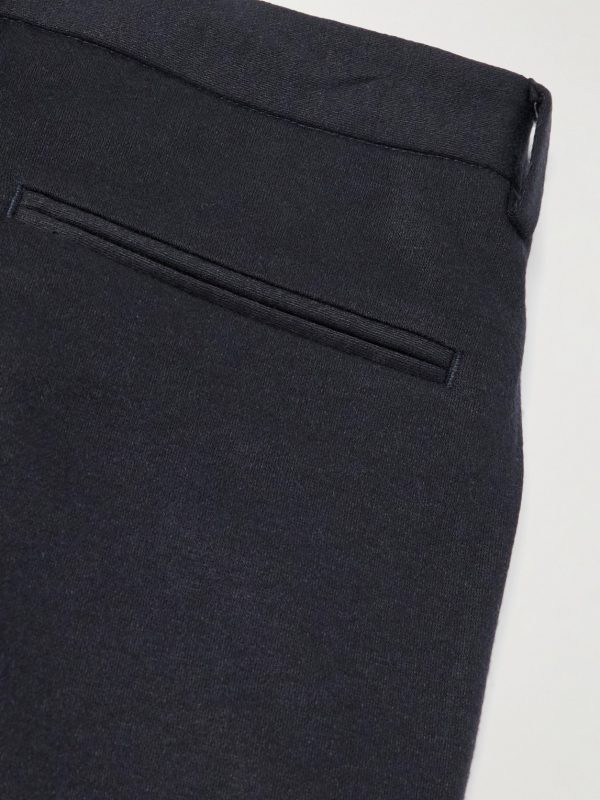 Straight-Leg Pleated Wool-Blend Jersey Trousers - CU Straight-Leg Pleated Wool-Blend Jersey Trousers - CU