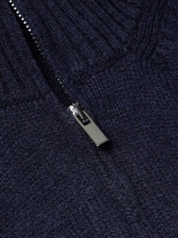 Cashmere Rollneck Half-Zip Sweater - CU
