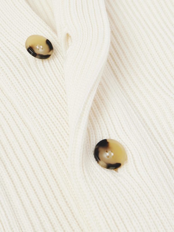Shawl-Collar Ribbed Wool Cardigan - CU Shawl-Collar Ribbed Wool Cardigan - CU