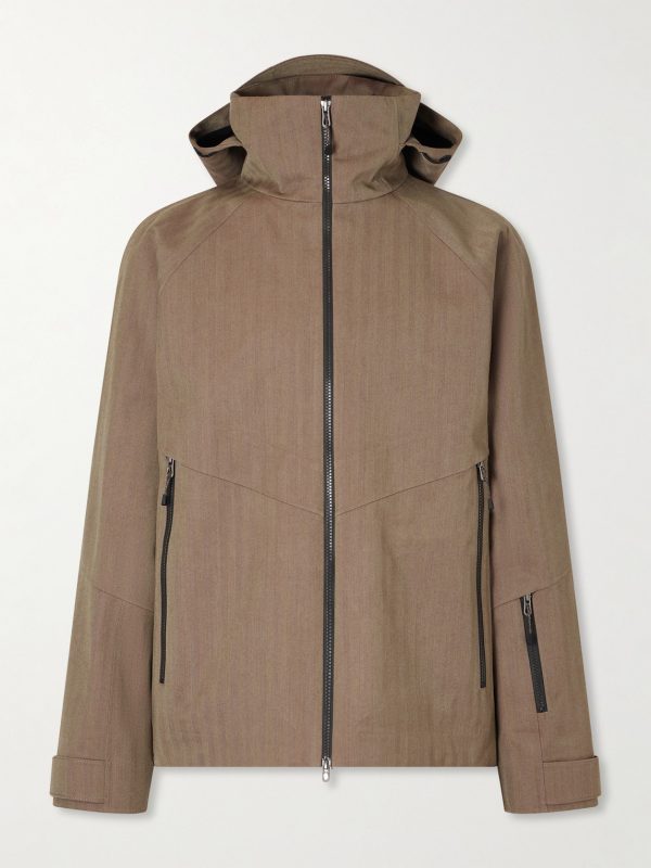 Intrepid Herringbone Virgin Wool Hooded Ski Jacket
