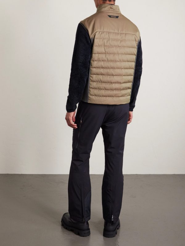 Intrepid Shell-Trimmed Quilted Herringbone Virgin Wool Down Gilet - BK