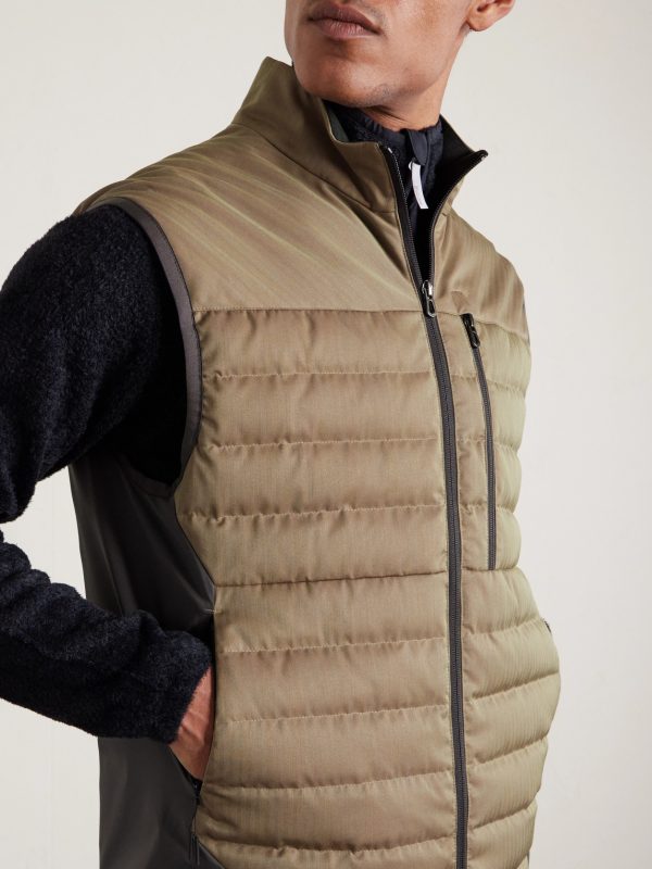 Intrepid Shell-Trimmed Quilted Herringbone Virgin Wool Down Gilet - CU