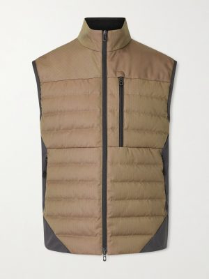 Intrepid Shell-Trimmed Quilted Herringbone Virgin Wool Down Gilet Intrepid Shell-Trimmed Quilted Herringbone Virgin Wool Down Gilet