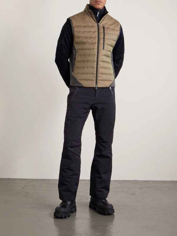 Intrepid Shell-Trimmed Quilted Herringbone Virgin Wool Down Gilet - OU