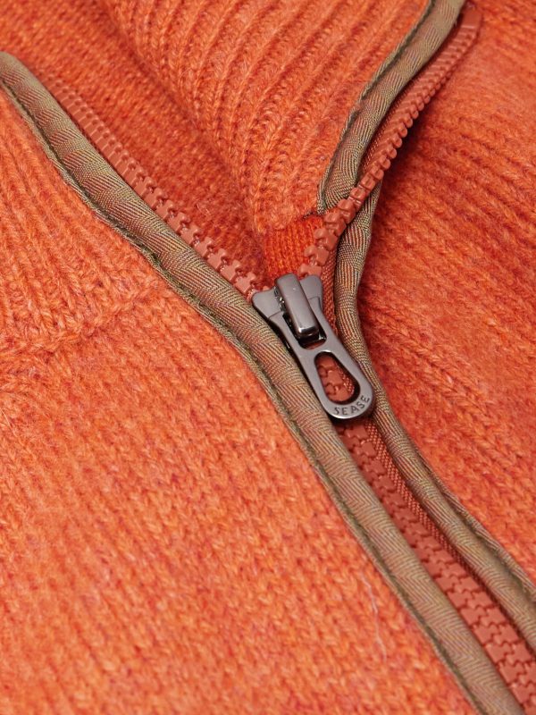 Leather-Trimmed Cashmere Half-Zip Ski Sweater - CU Leather-Trimmed Cashmere Half-Zip Ski Sweater - CU