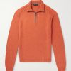 Leather-Trimmed Cashmere Half-Zip Ski Sweater Leather-Trimmed Cashmere Half-Zip Ski Sweater