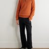 Leather-Trimmed Cashmere Half-Zip Ski Sweater - OU Leather-Trimmed Cashmere Half-Zip Ski Sweater - OU