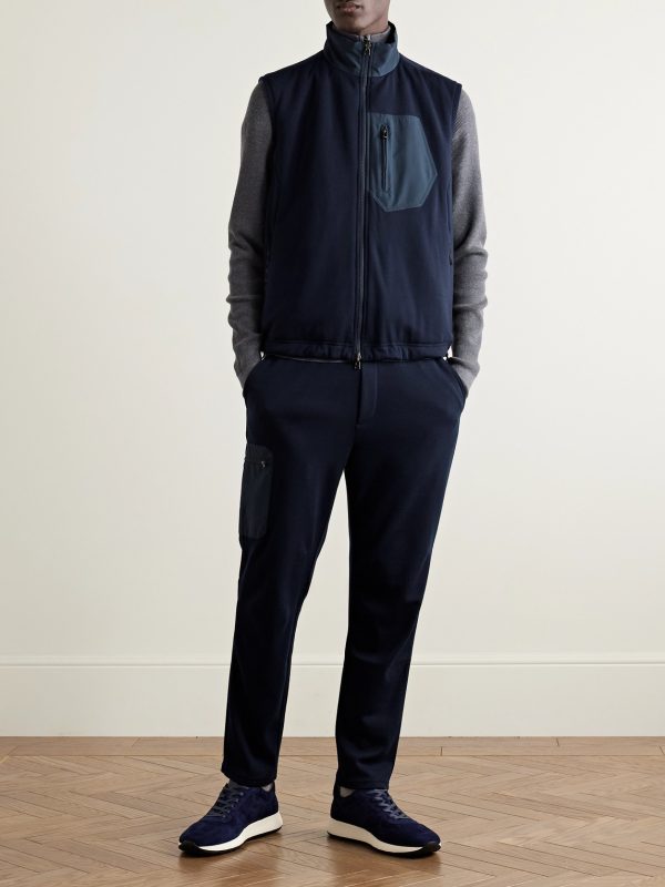 Explorer Reversible Padded Virgin Wool-Blend Jersey and Micro-Ripstop Gilet - OU Explorer Reversible Padded Virgin Wool-Blend Jersey and Micro-Ripstop Gilet - OU