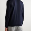 Waffle-Knit Virgin Wool Half-Zip Sweater - BK Waffle-Knit Virgin Wool Half-Zip Sweater - BK