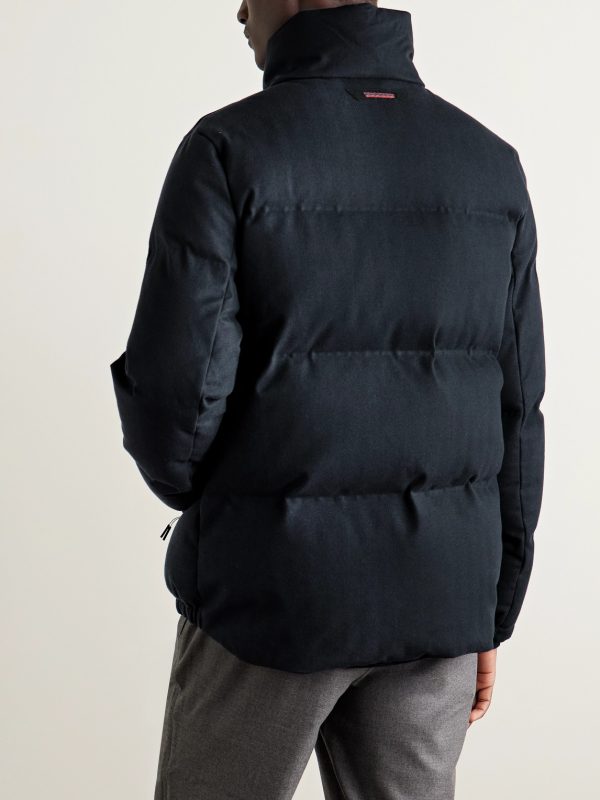 Tribeca Quilted Herringbone Cotton and Cashmere-Blend Down Jacket - BK Tribeca Quilted Herringbone Cotton and Cashmere-Blend Down Jacket - BK
