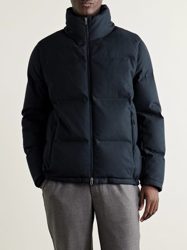 Tribeca Quilted Herringbone Cotton and Cashmere-Blend Down Jacket - FR Tribeca Quilted Herringbone Cotton and Cashmere-Blend Down Jacket - FR