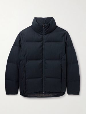 Tribeca Quilted Herringbone Cotton and Cashmere-Blend Down Jacket Tribeca Quilted Herringbone Cotton and Cashmere-Blend Down Jacket