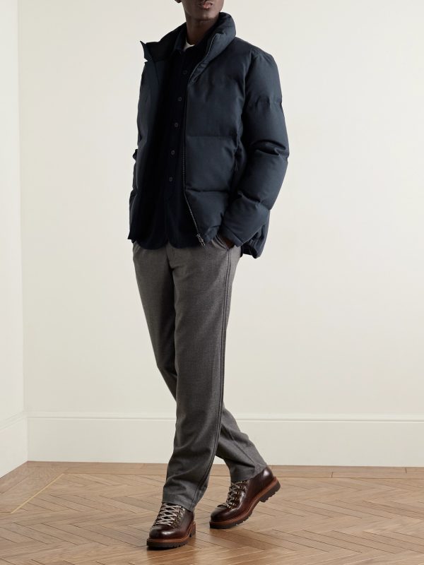Tribeca Quilted Herringbone Cotton and Cashmere-Blend Down Jacket - OU Tribeca Quilted Herringbone Cotton and Cashmere-Blend Down Jacket - OU