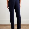 Straight-Leg Shell-Trimmed Wool-Blend Drawstring Trousers - BK Straight-Leg Shell-Trimmed Wool-Blend Drawstring Trousers - BK