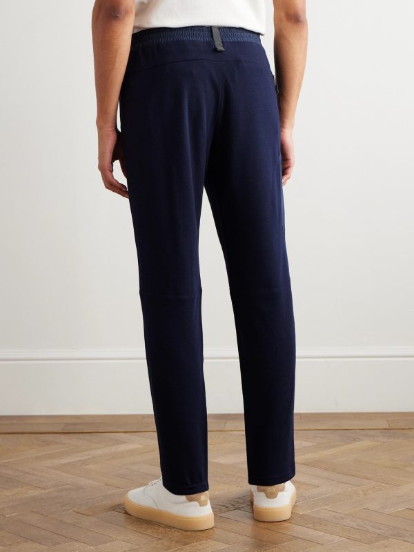 Straight-Leg Shell-Trimmed Wool-Blend Drawstring Trousers - BK Straight-Leg Shell-Trimmed Wool-Blend Drawstring Trousers - BK