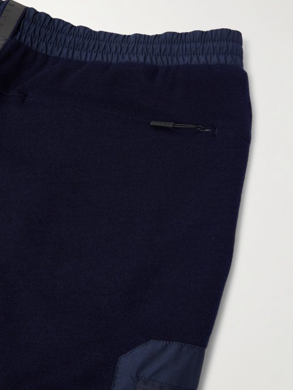 Straight-Leg Shell-Trimmed Wool-Blend Drawstring Trousers - CU Straight-Leg Shell-Trimmed Wool-Blend Drawstring Trousers - CU