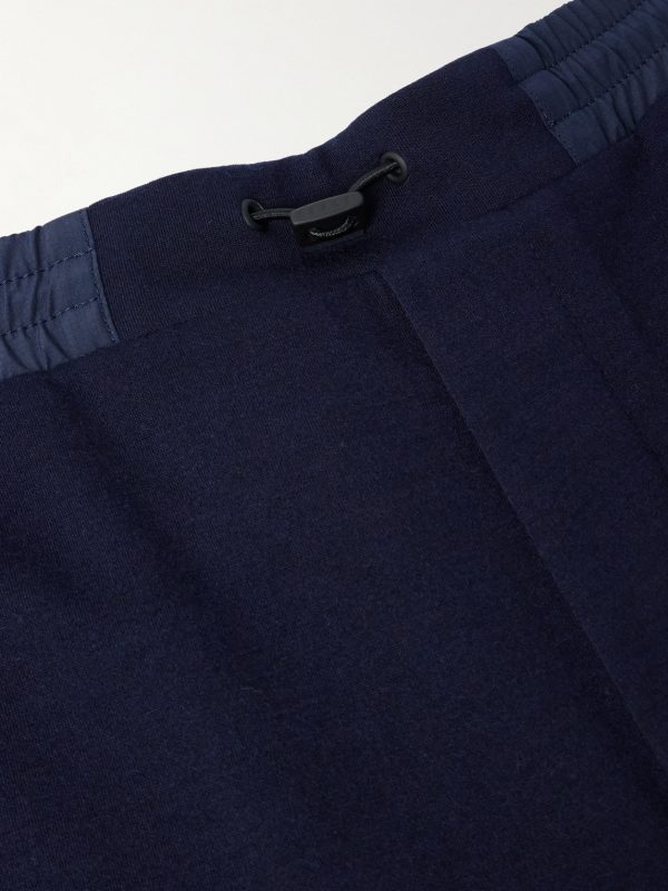 Straight-Leg Shell-Trimmed Wool-Blend Drawstring Trousers - E1 Straight-Leg Shell-Trimmed Wool-Blend Drawstring Trousers - E1