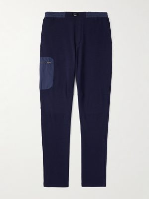 Straight-Leg Shell-Trimmed Wool-Blend Drawstring Trousers Straight-Leg Shell-Trimmed Wool-Blend Drawstring Trousers