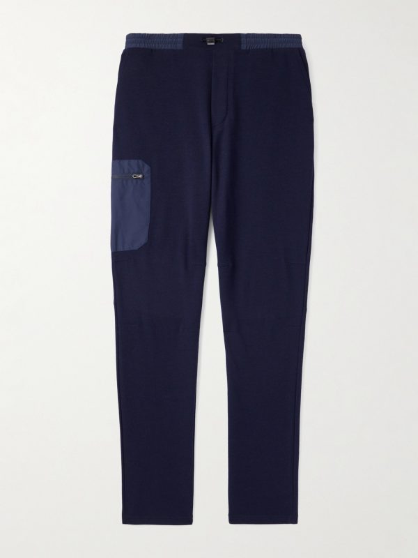 Straight-Leg Shell-Trimmed Wool-Blend Drawstring Trousers Straight-Leg Shell-Trimmed Wool-Blend Drawstring Trousers