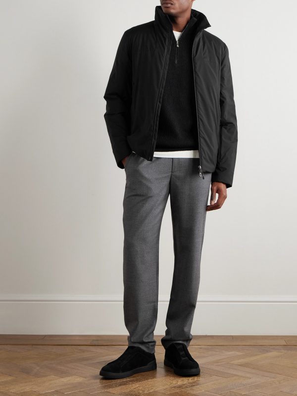 Padded Virgin Wool and Silk-Blend Flannel Jacket - OU