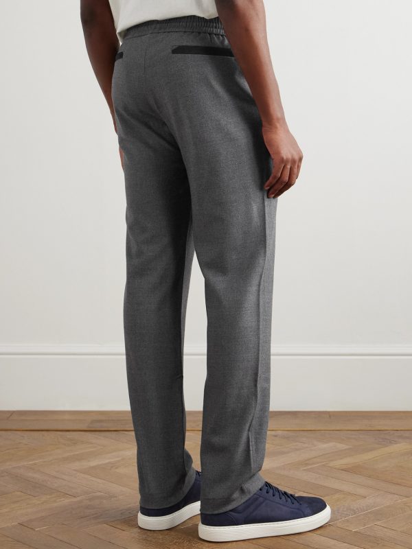 Mindset Straight-Leg Stretch Virgin Wool-Flannel Trousers - BK Mindset Straight-Leg Stretch Virgin Wool-Flannel Trousers - BK