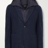 Panelled Virgin Wool-Blend and Nylon-Blend Hooded Blazer