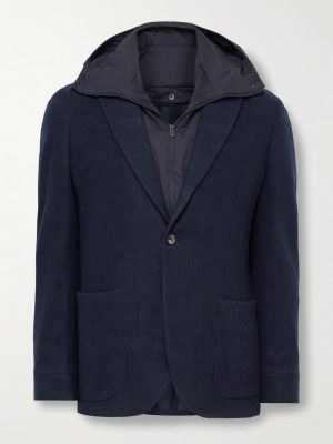 Panelled Virgin Wool-Blend and Nylon-Blend Hooded Blazer Panelled Virgin Wool-Blend and Nylon-Blend Hooded Blazer