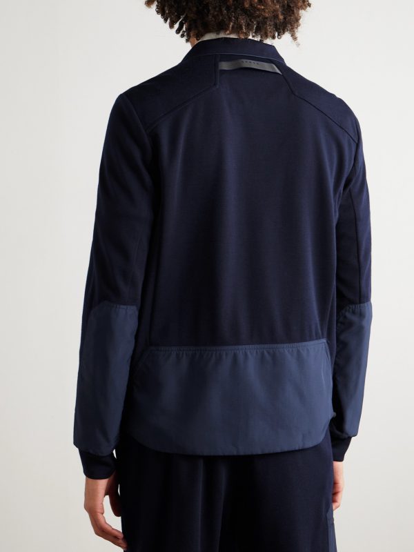 Explorer Ripstop-Trimmed Virgin Wool-Blend Sweater - BK
