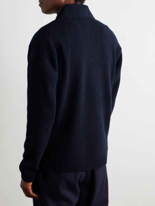 Virgin Wool and Cashmere-Blend Half-Zip Sweater - BK