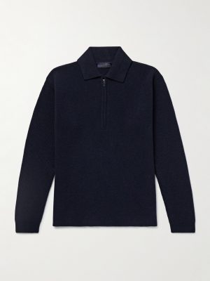 Virgin Wool and Cashmere-Blend Half-Zip Sweater Virgin Wool and Cashmere-Blend Half-Zip Sweater