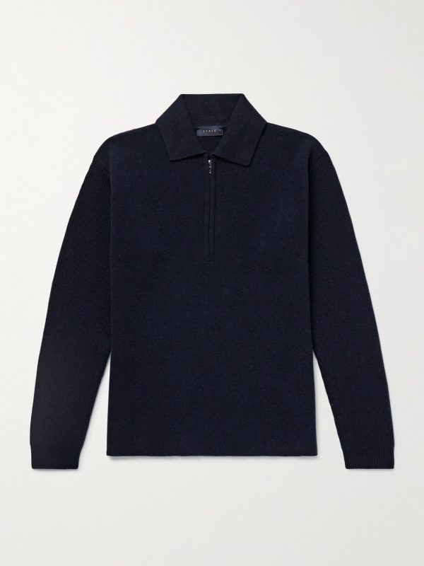Virgin Wool and Cashmere-Blend Half-Zip Sweater