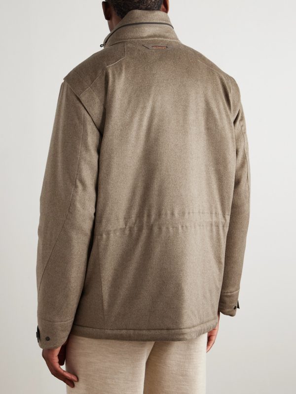 Uptown Padded Hooded Cashmere Jacket - BK Uptown Padded Hooded Cashmere Jacket - BK