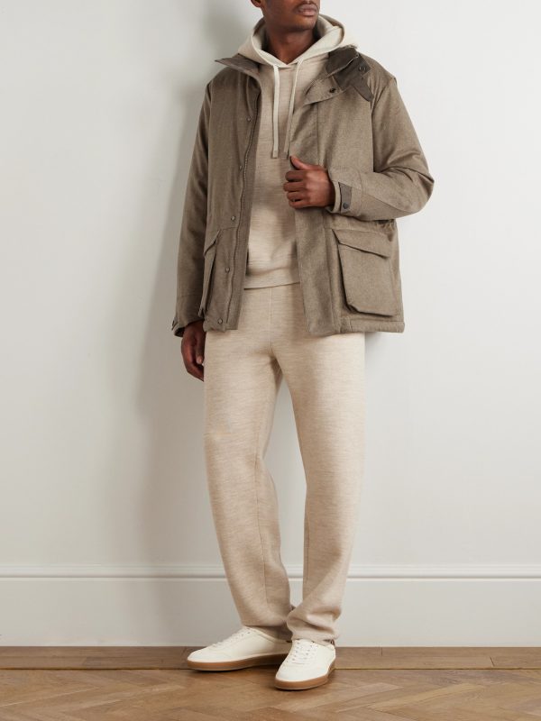 Uptown Padded Hooded Cashmere Jacket - OU Uptown Padded Hooded Cashmere Jacket - OU