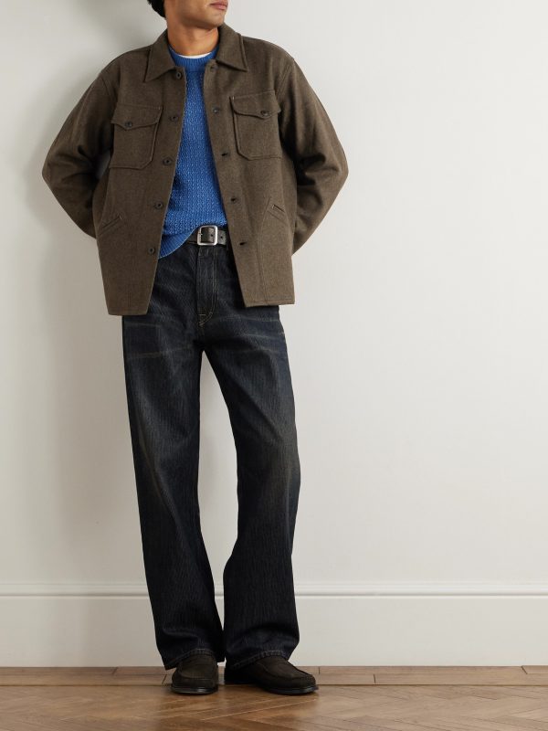 Wool-Blend Felt Overshirt - OU Wool-Blend Felt Overshirt - OU