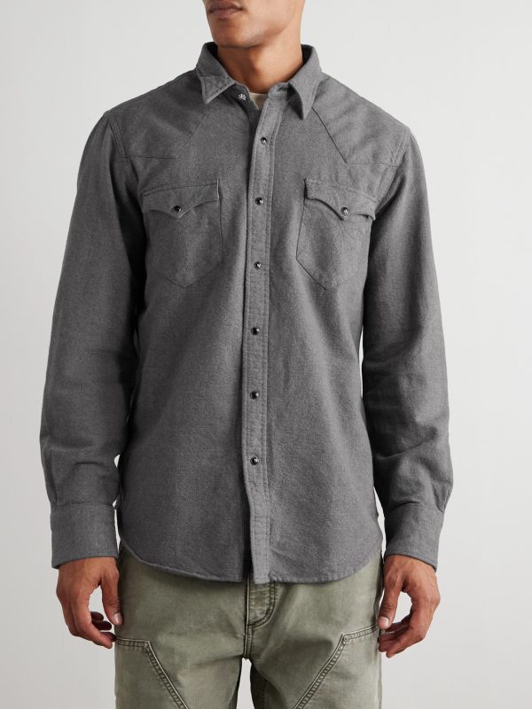 Brushed-Cotton Oxford Western Shirt - FR Brushed-Cotton Oxford Western Shirt - FR