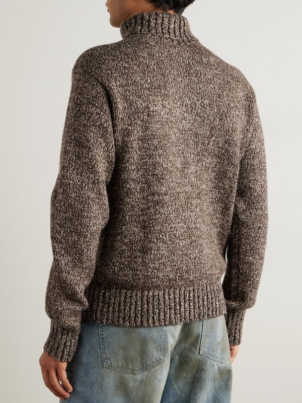 Wool, Cotton and Linen-Blend Rollneck Sweater - BK